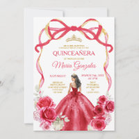 Cascade rouge Princesse Couronne or fille Quinceañ