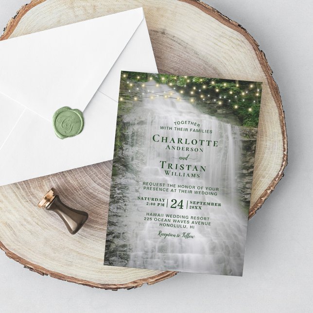 Invitation Cascade Rustic Forest String Mariage (Créateur téléchargé)