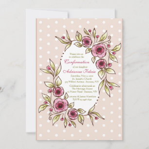 Invitation Cash mere and Flowers Invite