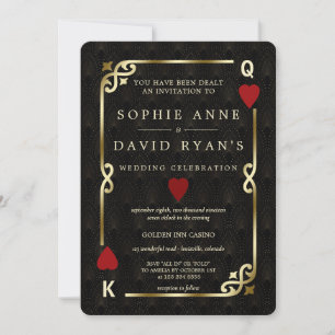 Invitation Casino de luxe nuit Las Vegas Poker Mariage