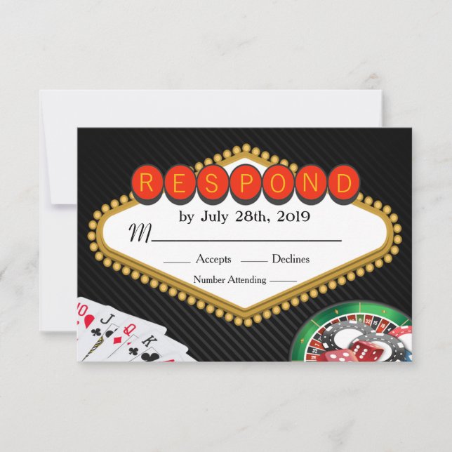 Invitation Casino de Vegas RSVP (Devant)