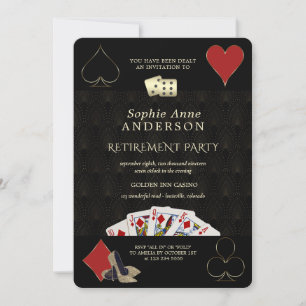 Invitation Casino glamour Vegas Poker Retraite Party