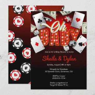 Invitation Casino Invitation, Casino Theme Baby Shower, Poker
