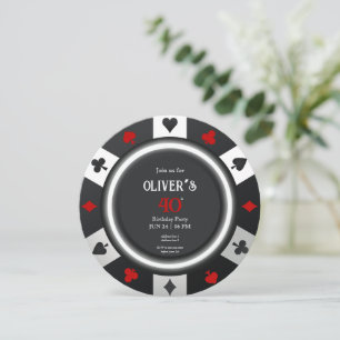 Invitation Casino Las Vegas Poker Chip Anniversaire