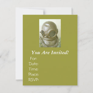 Invitation Casque Scuba antique