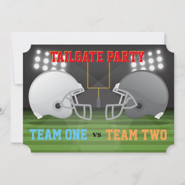 Invitation Casques de Football Tailgate USA Ribs Wings Party  (Devant)