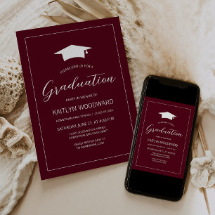 Invitation casquette blanc de Bourgogne 2025 Parti de graduat