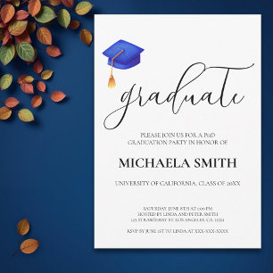 Invitation Casquette bleu de la Marine moderne, PhD