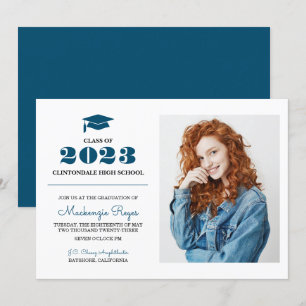 Invitation Casquette de grade bleu marine - Licence photo sim