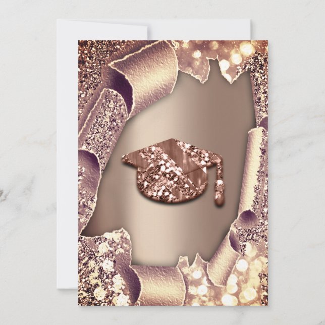 Invitation Casquette de la Parties scintillant Rose 3D (Dos)