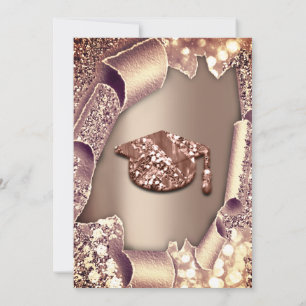 Invitation Casquette de la Parties scintillant Rose 3D