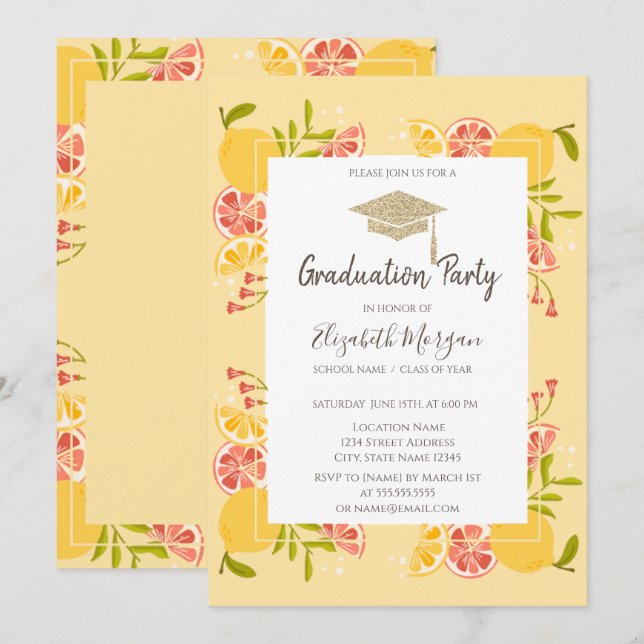 Invitation Casquette, Diplôme d'agrumes (Devant / Derrière)