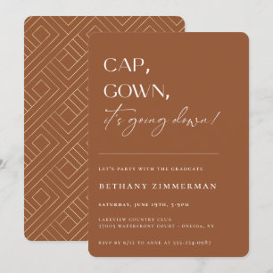 Invitation Casquette Gown ça va faire tomber la fête de l'obt