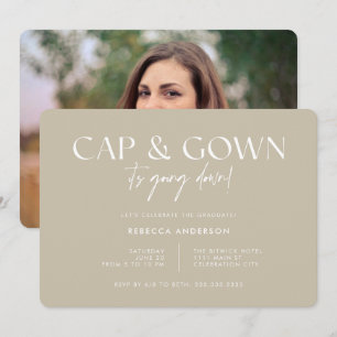 Invitation Casquette Gown ça va tomber Graduation moderne Bei