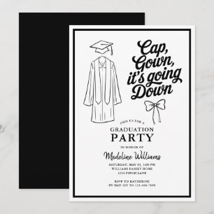 Invitation Casquette Gown It's Going Down Bow Graduation Part
