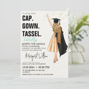 Invitation CASQUETTE GOWN TASSEL Graduation personnalisée