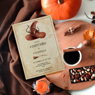 Invitation Casquette Halloween Vintage de sorcière