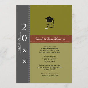 Invitation Casquette Médicale classique : Gray & Maroon