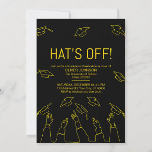 Invitation Casquette Off, Parti de la graduation moderne
