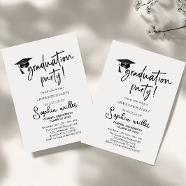 Invitation Casquette simple en aquarelle noire pour la remise
