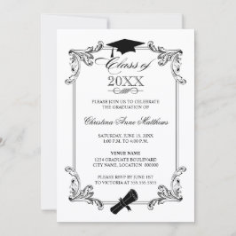 Invitation Casquette vintage et diplôme