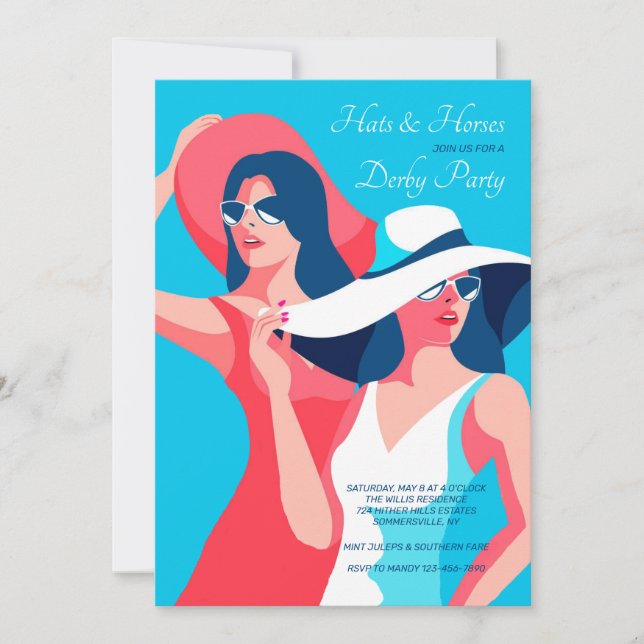 Invitation Casquettes et chevaux Derby (Devant)
