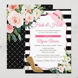 Invitation Casquettes et talons Derby Fête des mariées rose n