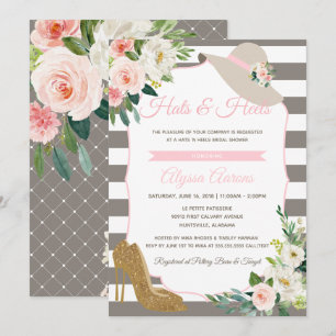 Invitation Casquettes & talons Derby Fête des mariées graisse