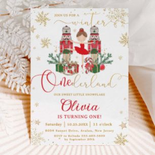 Invitation Casse-Noisette Hiver Onederland 1er Anniversaire R