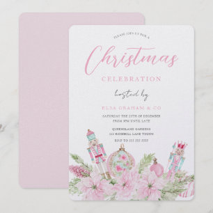 Invitation Casse-Noisette Princesse Fleurie Rose Soirée de No