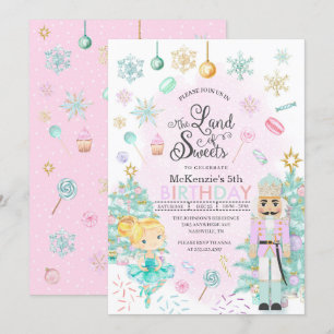 Invitation Casse-noisette sucre Plum fée Noël Anniversaire In
