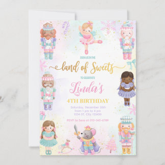 Invitation Casse-Noisette Terre des Friandises Fée Rose Invit