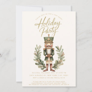 Invitation Casse-Noisette Vert Élégant Fête de Noël