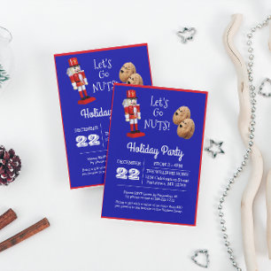 Invitation Casse-noisettes Allons-y Noix Bleu Petites vacance