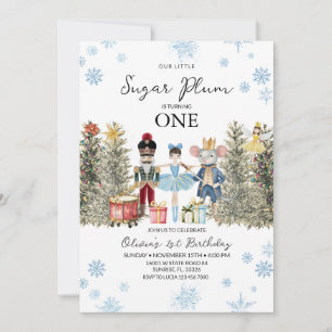 Invitation Casse-noix Arbres d'hiver Bleus Flammes de neige A