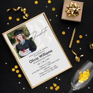 Invitation Casual Script Partie de graduation photo personna