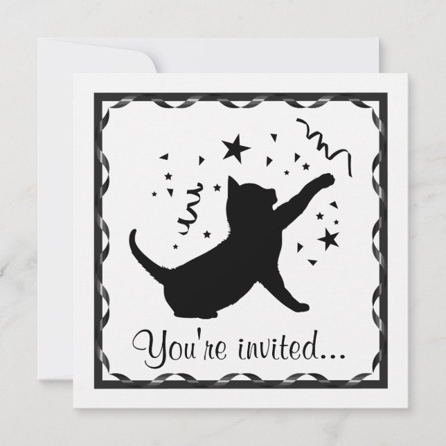 Invitation Cat d'anniversaire personnalisable (Devant)