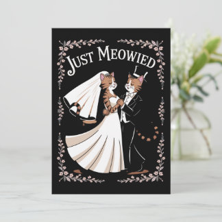Invitation Cat Royal Mariage Drôle Juste Marié Couples Danse