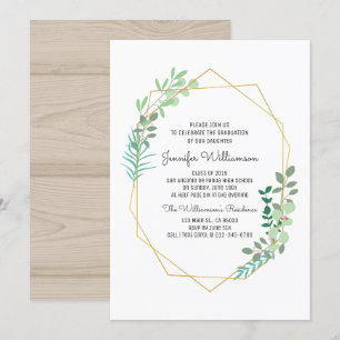 Invitation Catégorie 2019 Graduation géométrique et verte