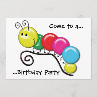 Invitation Caterpillar sur une fête d'anniversaire de