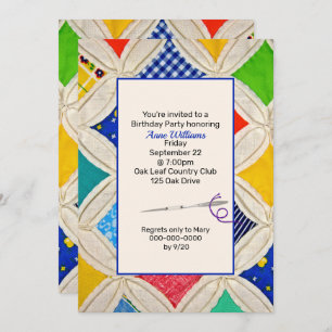 Invitation Cathedral Window Quilt Anniversaire