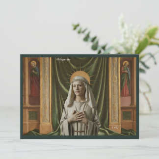 Invitation Catholic Art Holy Card | Saint Aldegundis