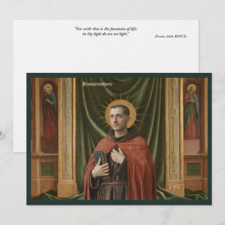 Invitation Catholic Art Holy Card | Saint Bonaventure