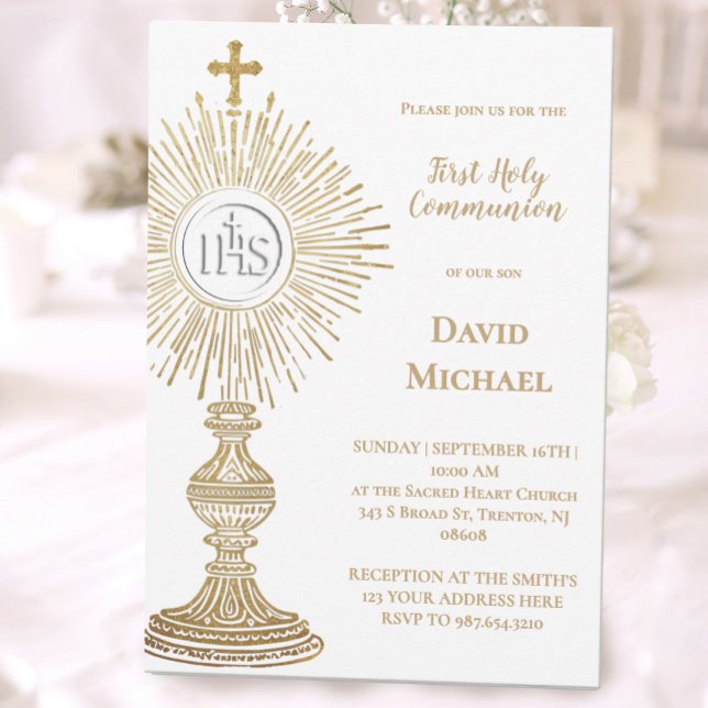 Invitation Catholic monstrance design | First Holy Communion (Créateur téléchargé)