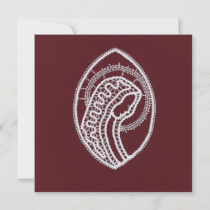 Invitation Catholic Vierge Marie, dentelle