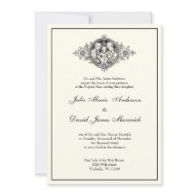 Catholique Classique Élégant Ivoire Mariage religi