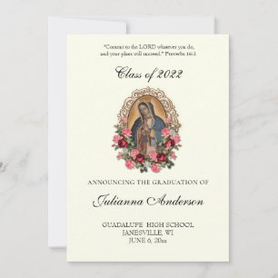 Invitation Catholique Guadalupe Élégante Diplôme Religieux  