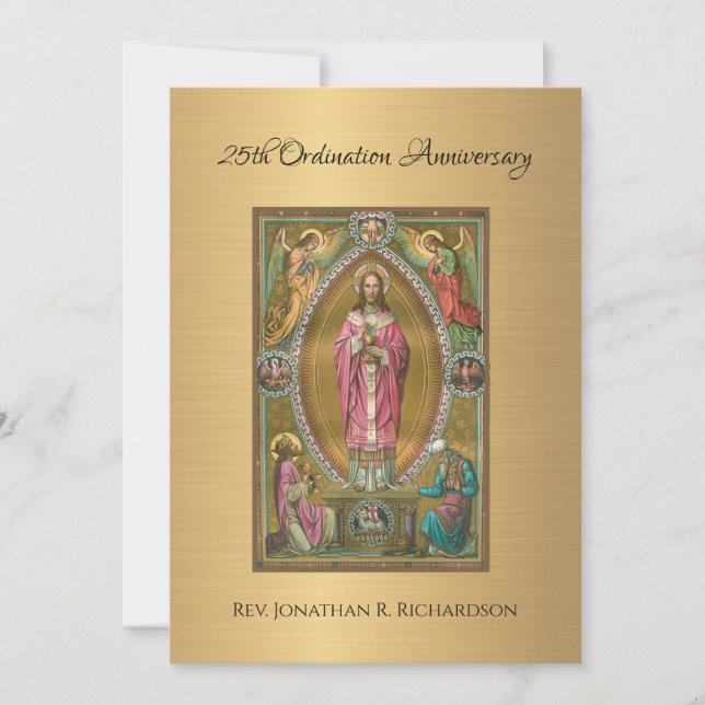 Invitation Catholique Ordination Anniversaire (Devant)