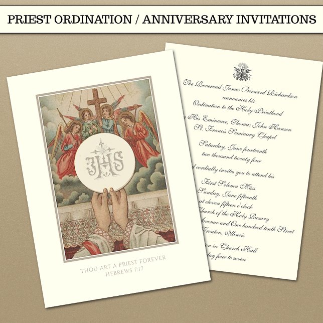Invitation Catholique Ordination Anniversaire (Créateur téléchargé)
