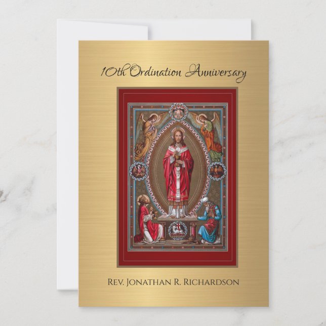 Invitation Catholique Ordination Anniversaire (Devant)